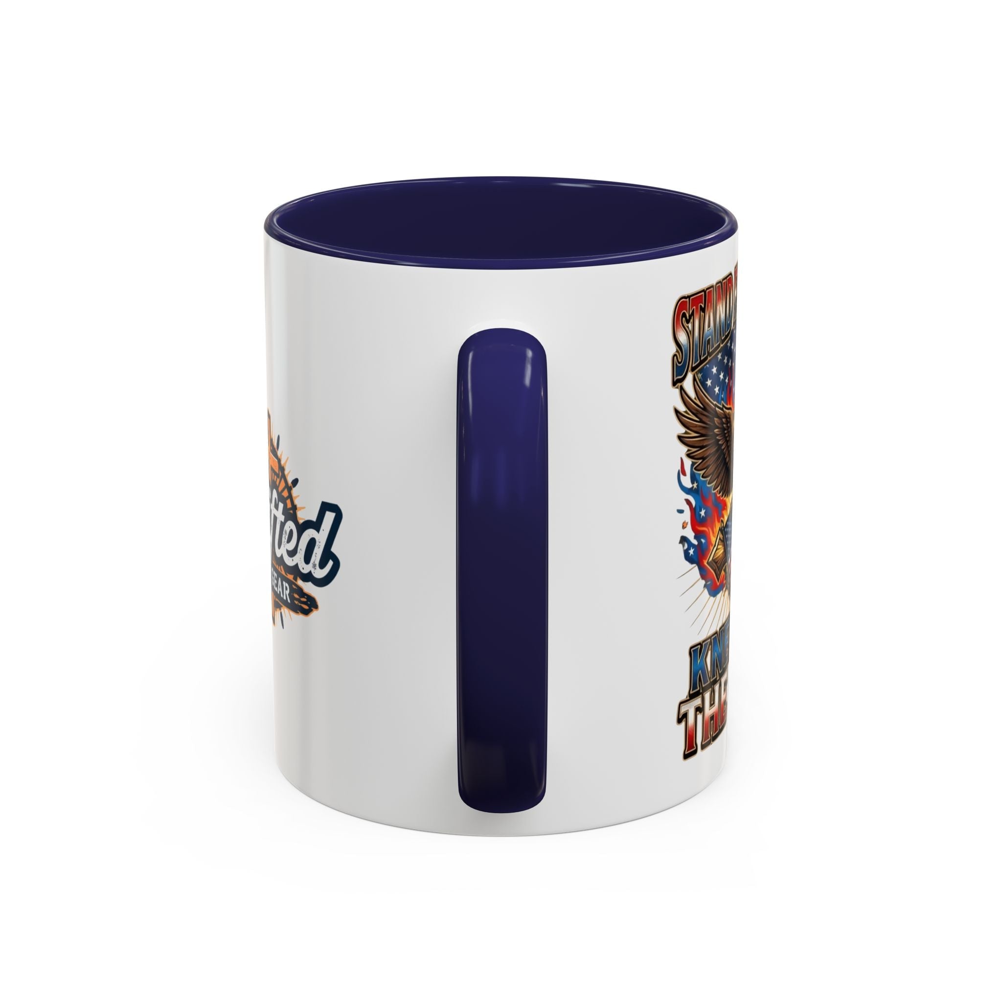 Patriotic Eagle Coffee Mug — "Stand for the Flag, Kneel for the Cross" (11/15oz) Printify