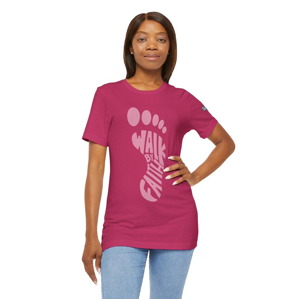 Walk By Faith Footprint T-Shirt Printify