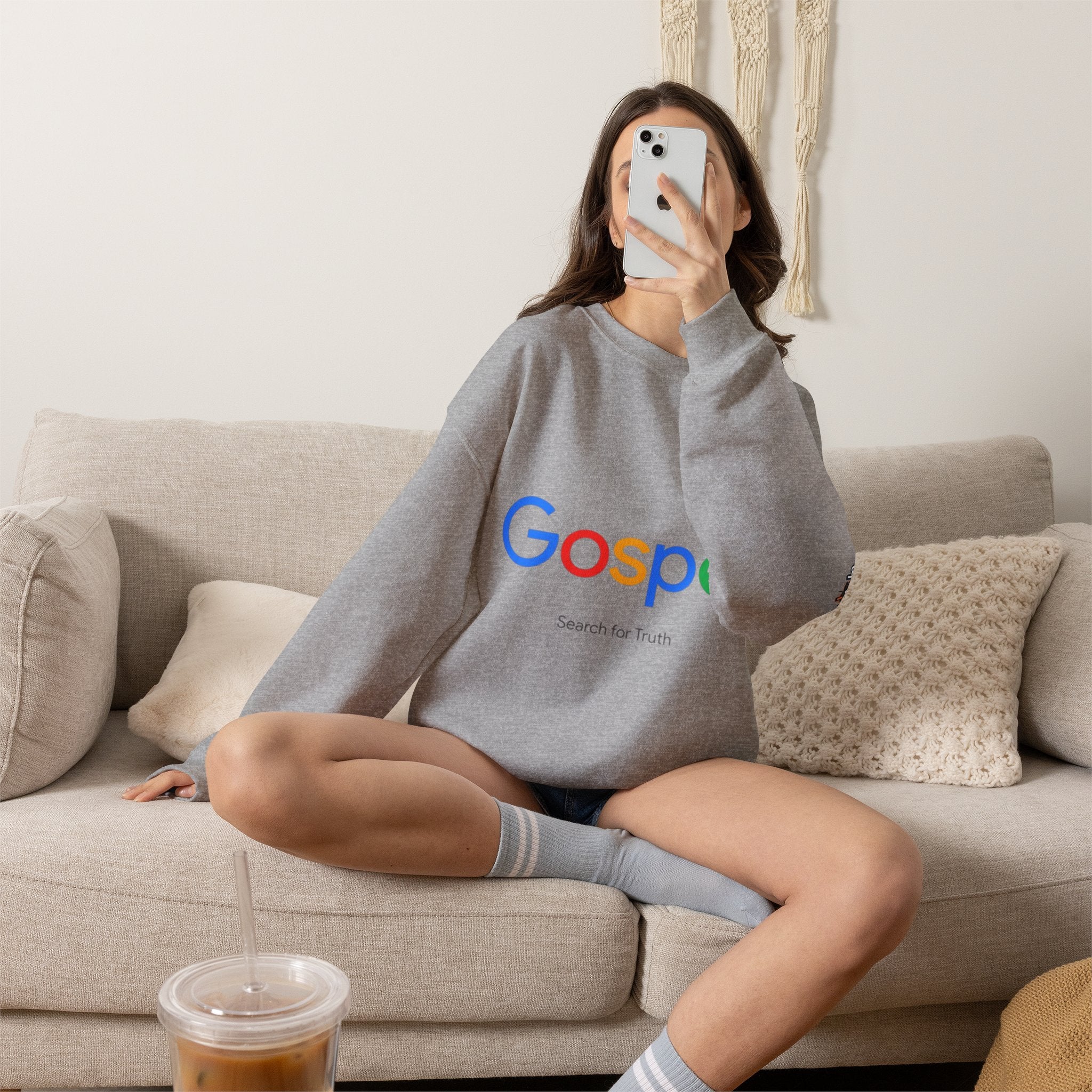 Gospel Graphic Sweatshirt — "Gospel" Colorful Logo Christian Sweatshirt Printify