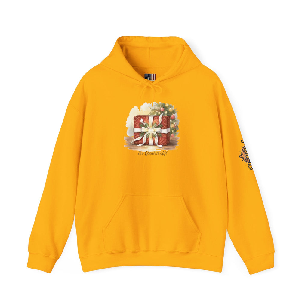 The Greatest Gift Hoodie – Cross Bow Present Christian Hoodie for Christmas Salvation & Eternal Faith Printify