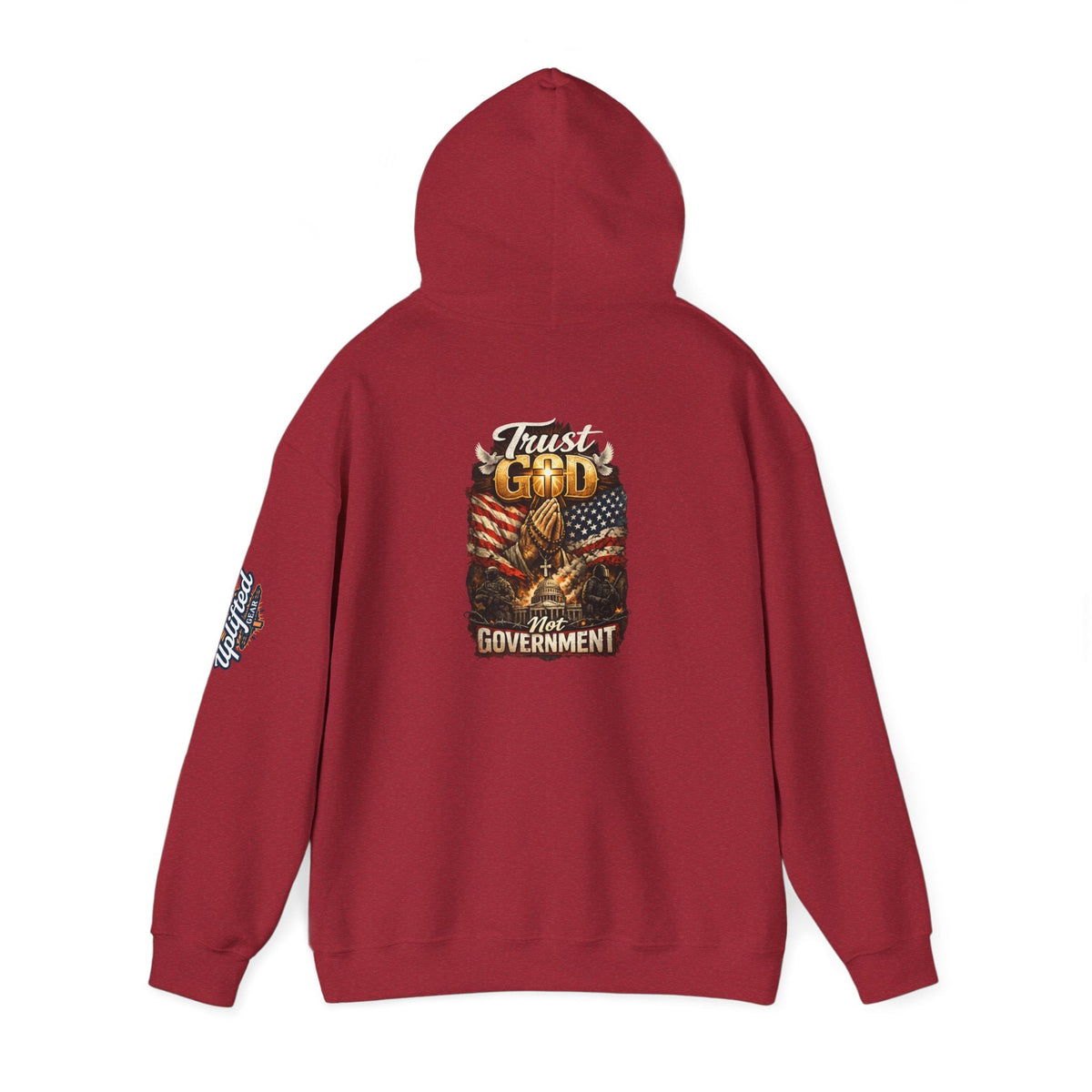 Trust God Not Government Hoodie — Vintage Patriotic Christian Hoodie Printify