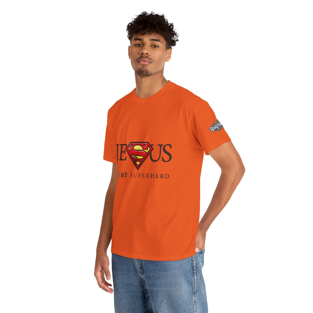 Jesus Is My Superhero T-Shirt — Faith-Based Superman-Inspired Tee Printify