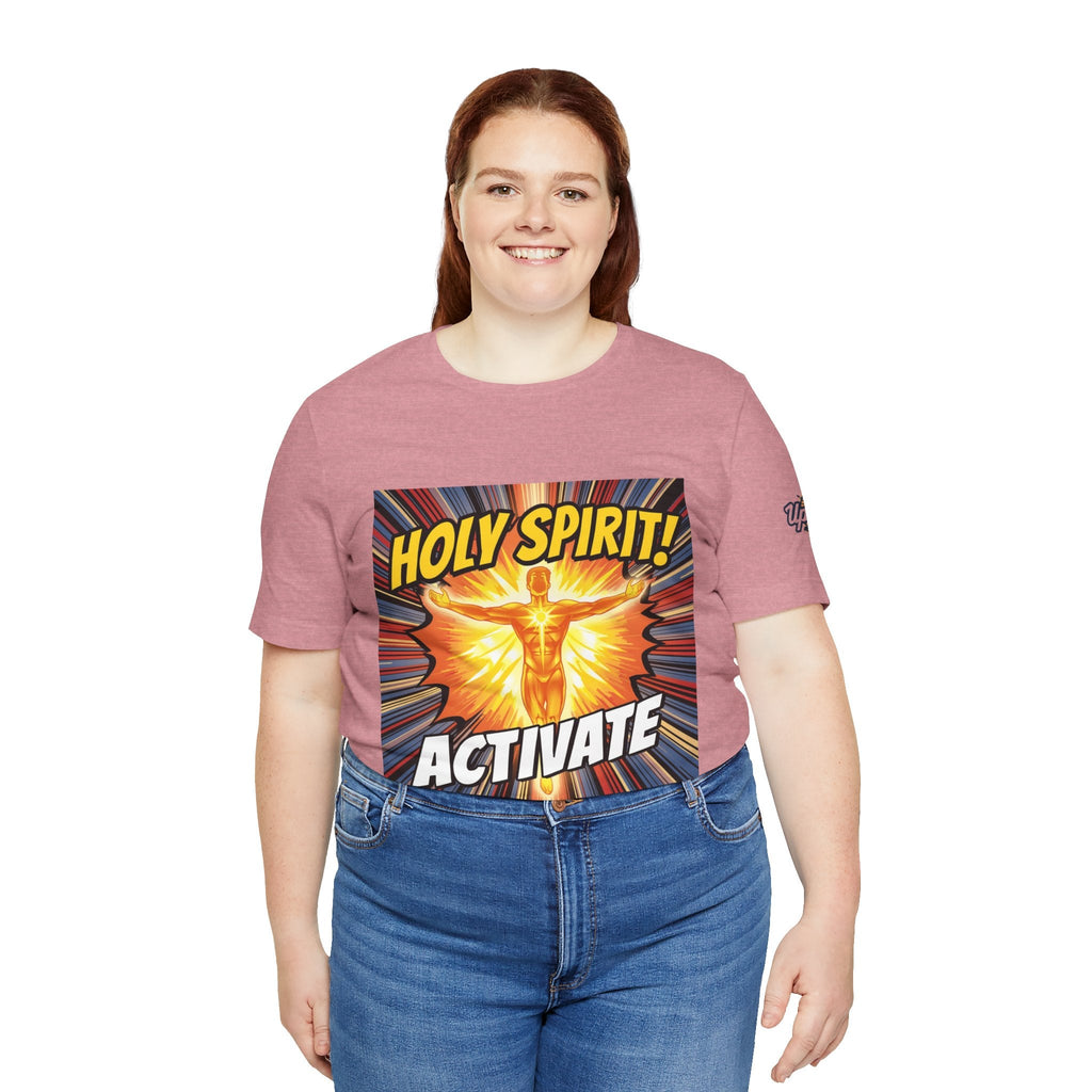 Holy Spirit Activate T-shirt – Superhero Christian T-shirt with Vibrant Power-Up Design for Faith-Fueled Boldness Printify