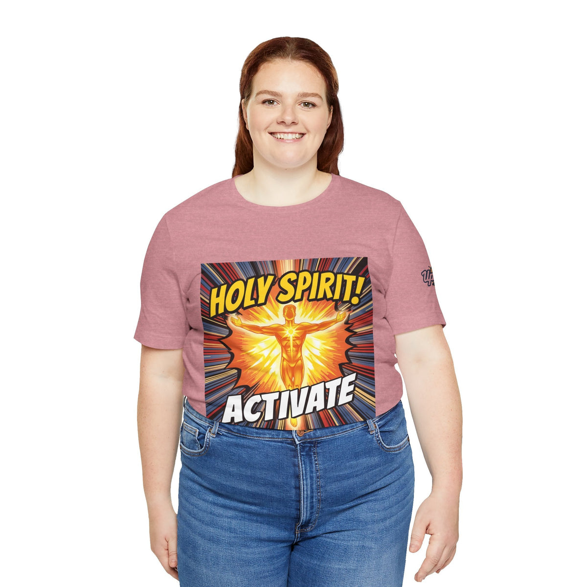 Holy Spirit Activate T-shirt – Superhero Christian T-shirt with Vibrant Power-Up Design for Faith-Fueled Boldness Printify