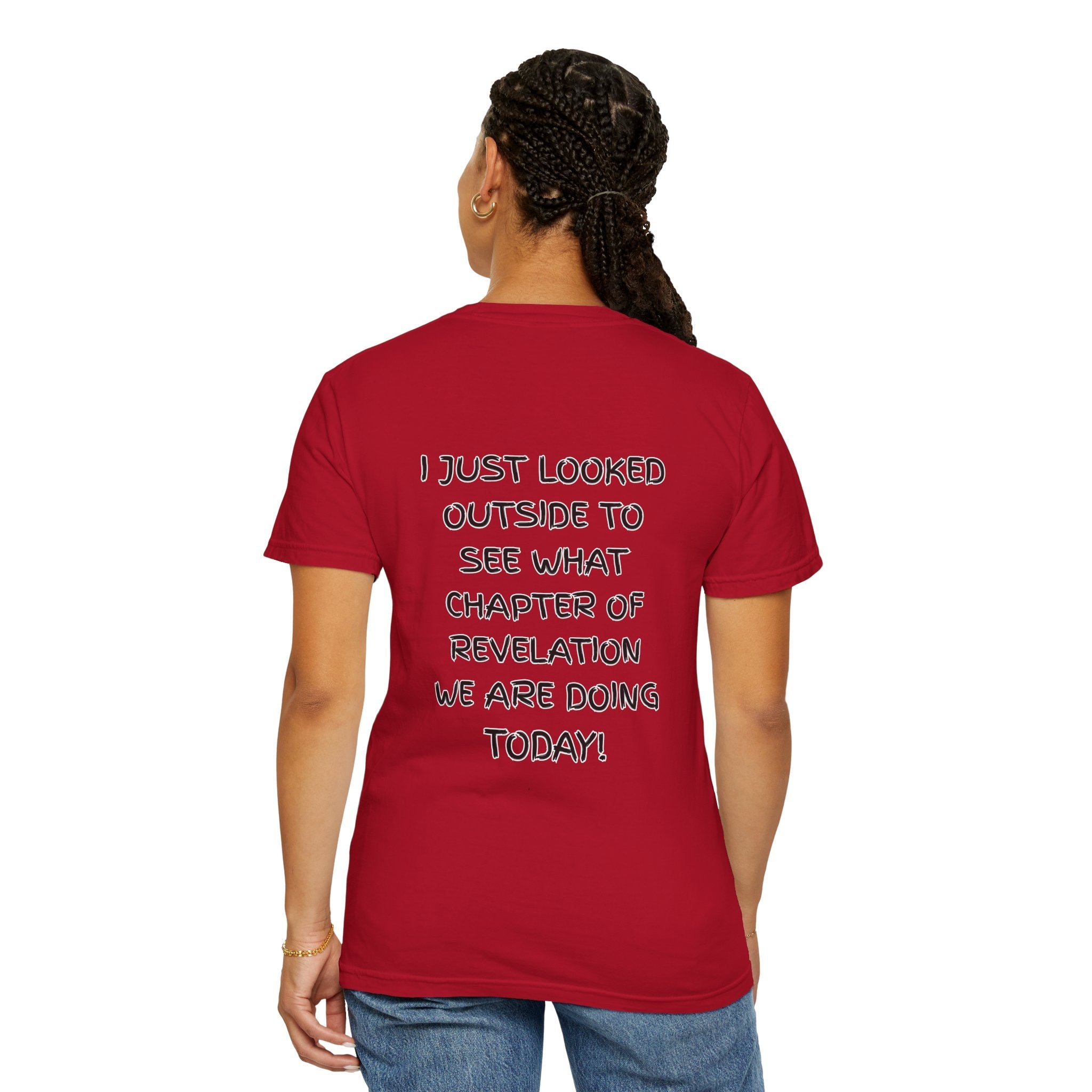 What Chapter of Revelation T-shirt – I Looked Outside My Window Christian T-shirt for End Times Humor & Faith Printify