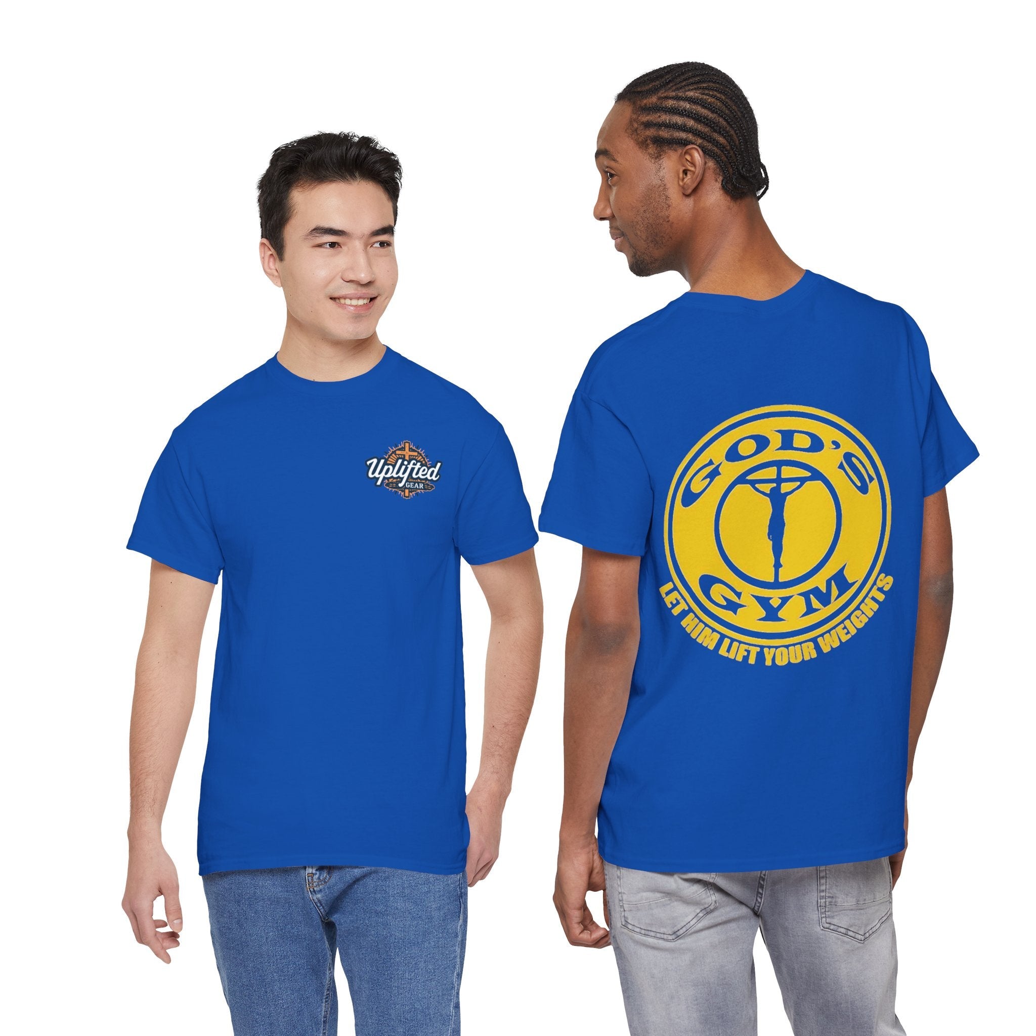 God's Gym T-Shirt — "Let Him Lift Your Weights" Christian Fitness Tee Printify