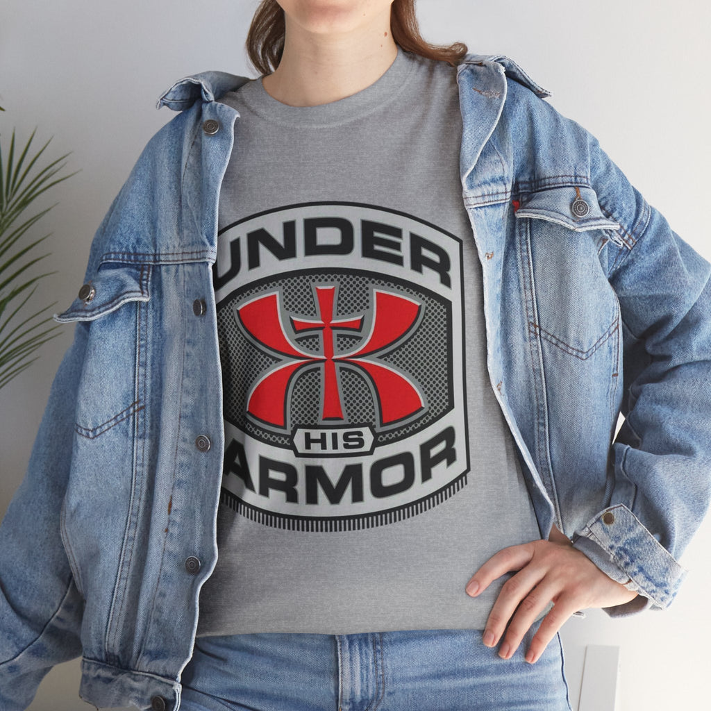 Under HIS Armor Christian T-Shirt — Faith-Inspired Under Armour Style Printify