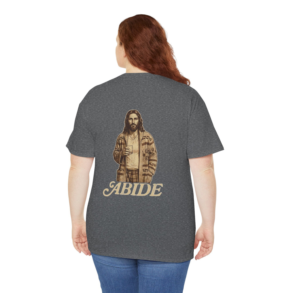 Abide Vintage Jesus Tee — "The Dude" Graphic Christian T-Shirt Printify