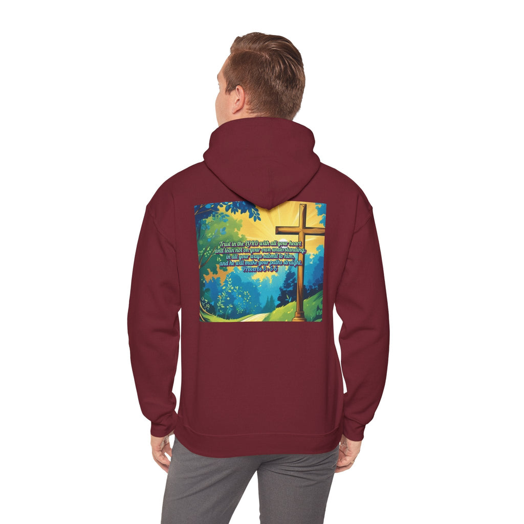 Trust in The Lord Proverbs 3:5-6 Biblical Design Unisex Heavy Blend™ Hooded Sweatshirt Printify