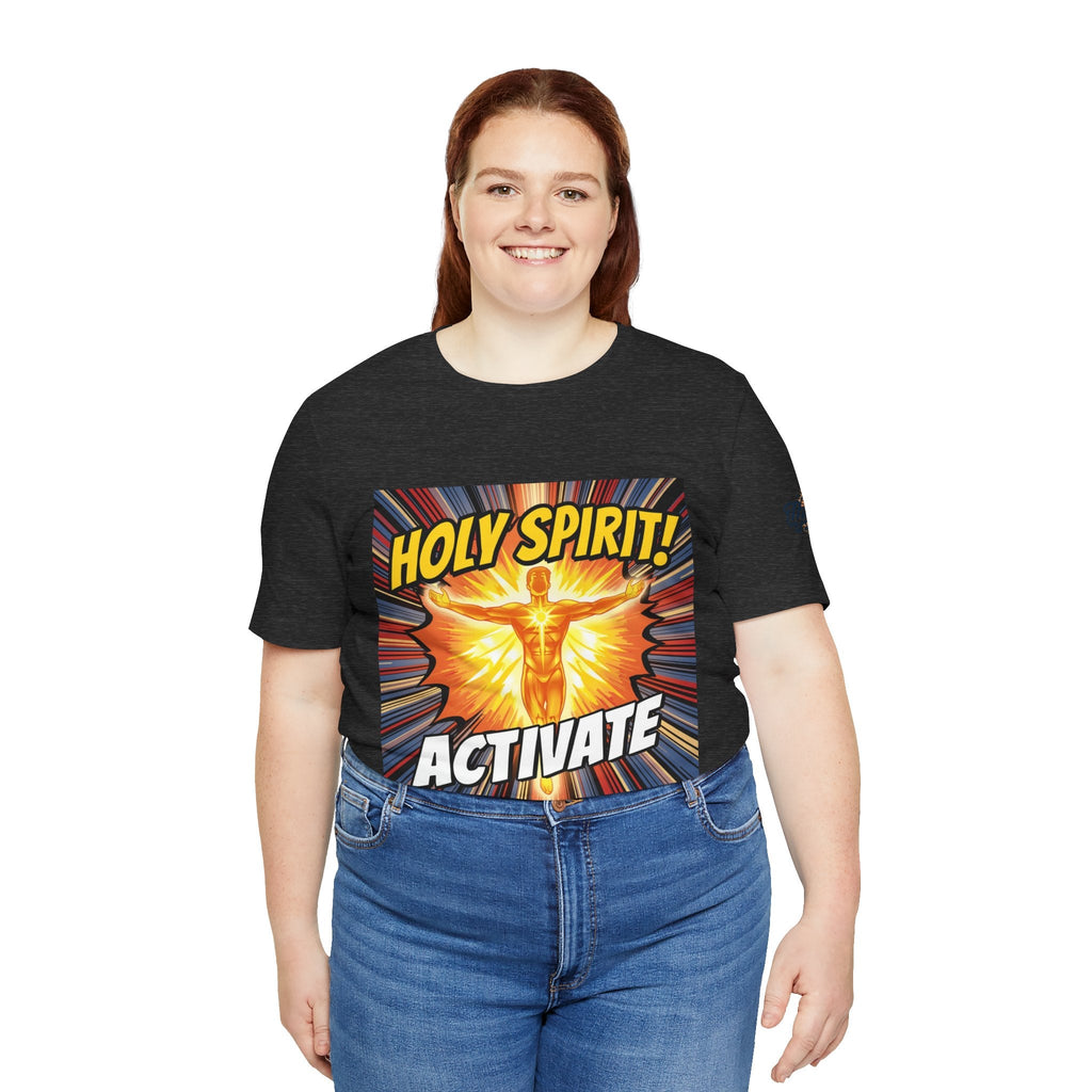 Holy Spirit Activate T-shirt – Superhero Christian T-shirt with Vibrant Power-Up Design for Faith-Fueled Boldness Printify