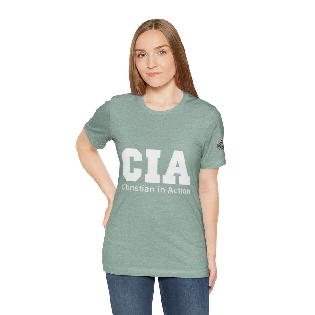 CIA Christian in Action T-shirt - Funny Faith Parody T-shirt - Mission Ready Apparel Printify