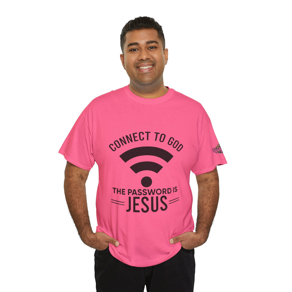 Connect to God T-shirt - WIFI Password is Jesus - Funny Christian Faith T-shirt Printify