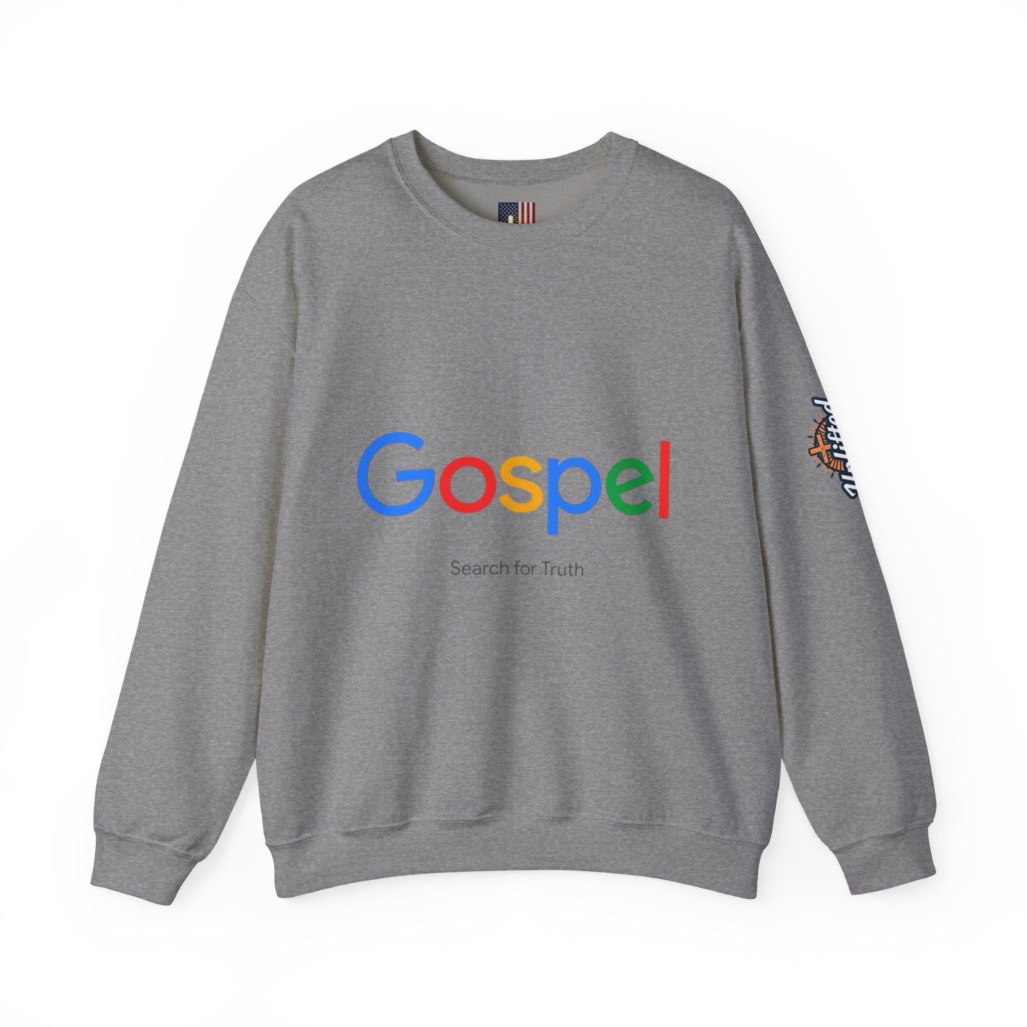 Gospel Graphic Sweatshirt — "Gospel" Colorful Logo Christian Sweatshirt Printify