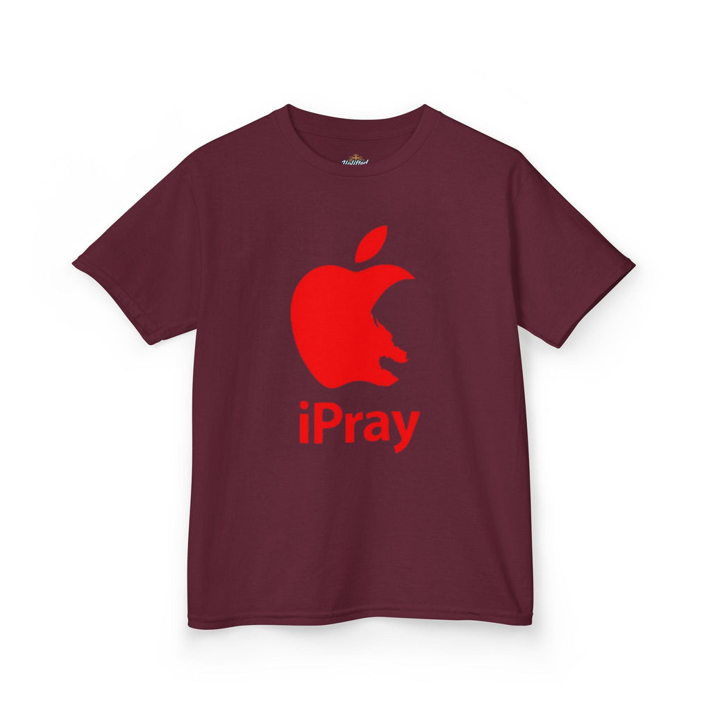 Kids Graphic Tee — Red iPray Logo Prayer Shirt for Children Printify