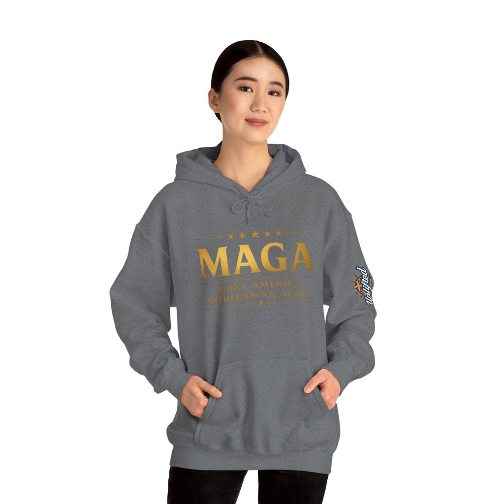 Hoodie - MAGA "Make America Godfearing Again" Political Graphic Hoodie Printify