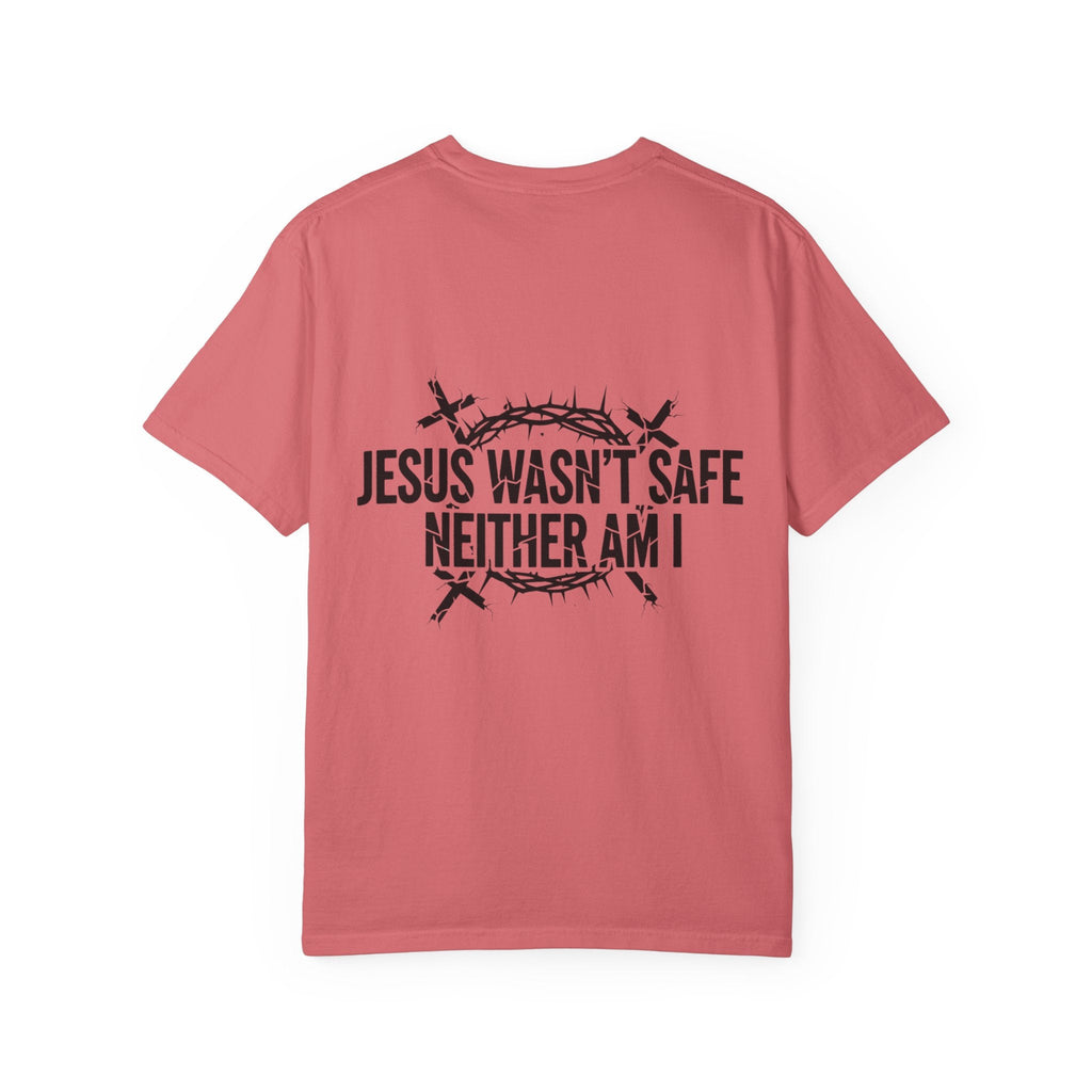 ⚡ Jesus Wasn’t Safe – Neither Am I | Bold Christian T-Shirt | Storm-Walking Faith Tee | Minimalist Black & White Design | Uplifted Gear Printify
