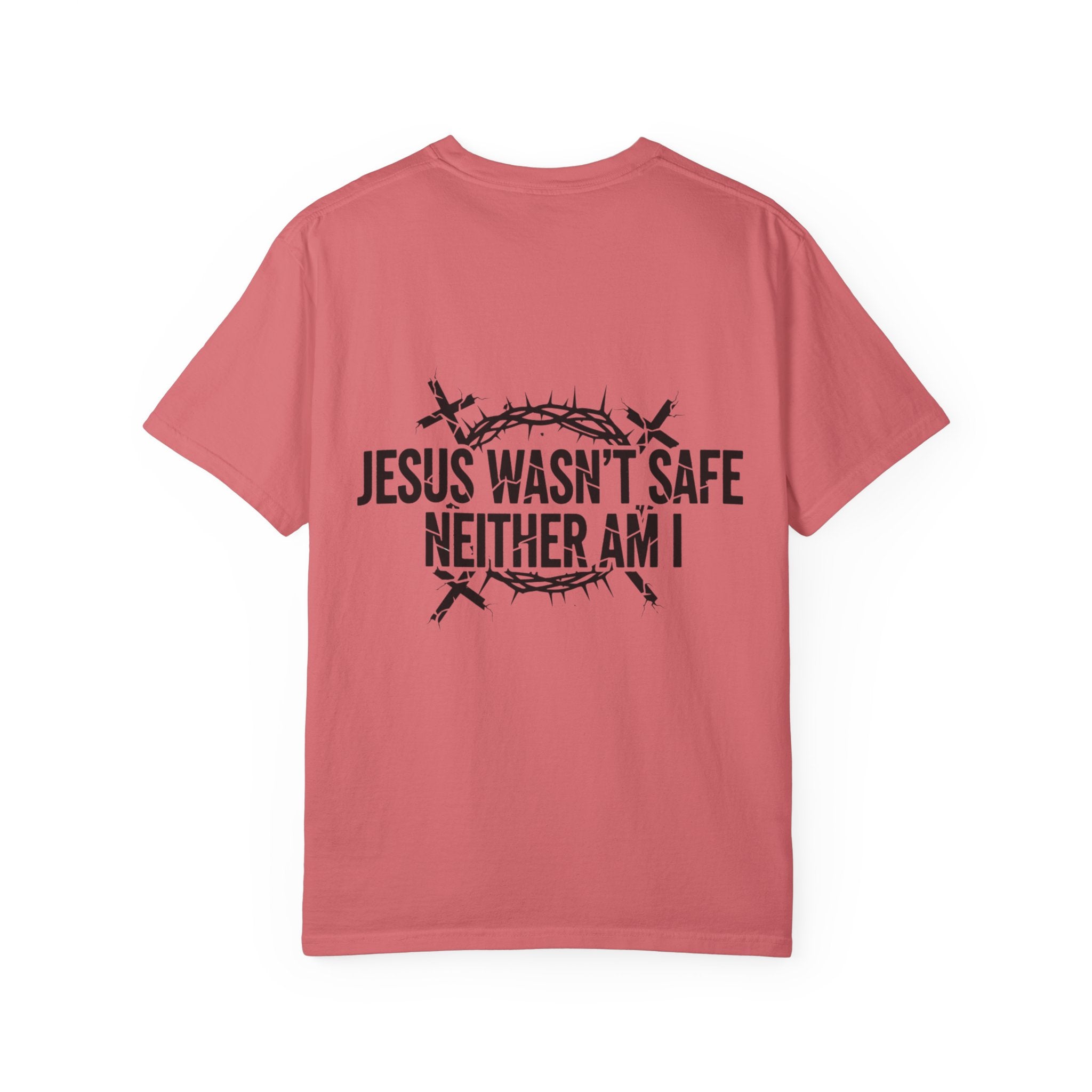 ⚡ Jesus Wasn’t Safe – Neither Am I | Bold Christian T-Shirt | Storm-Walking Faith Tee | Minimalist Black & White Design | Uplifted Gear Printify
