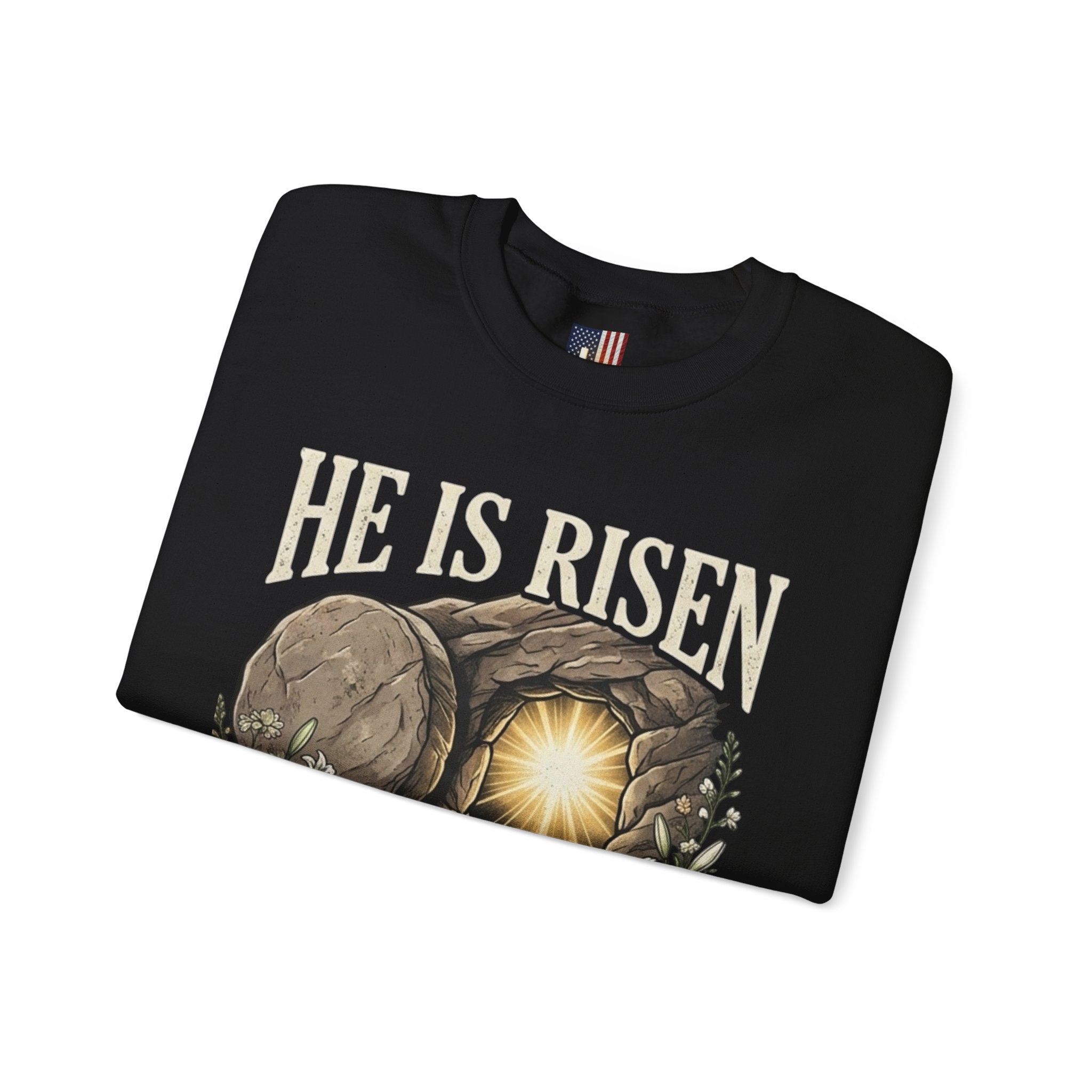 He Is Risen Sweatshirt — Jesus Christ Resurrection Easter Sweatshirt Printify