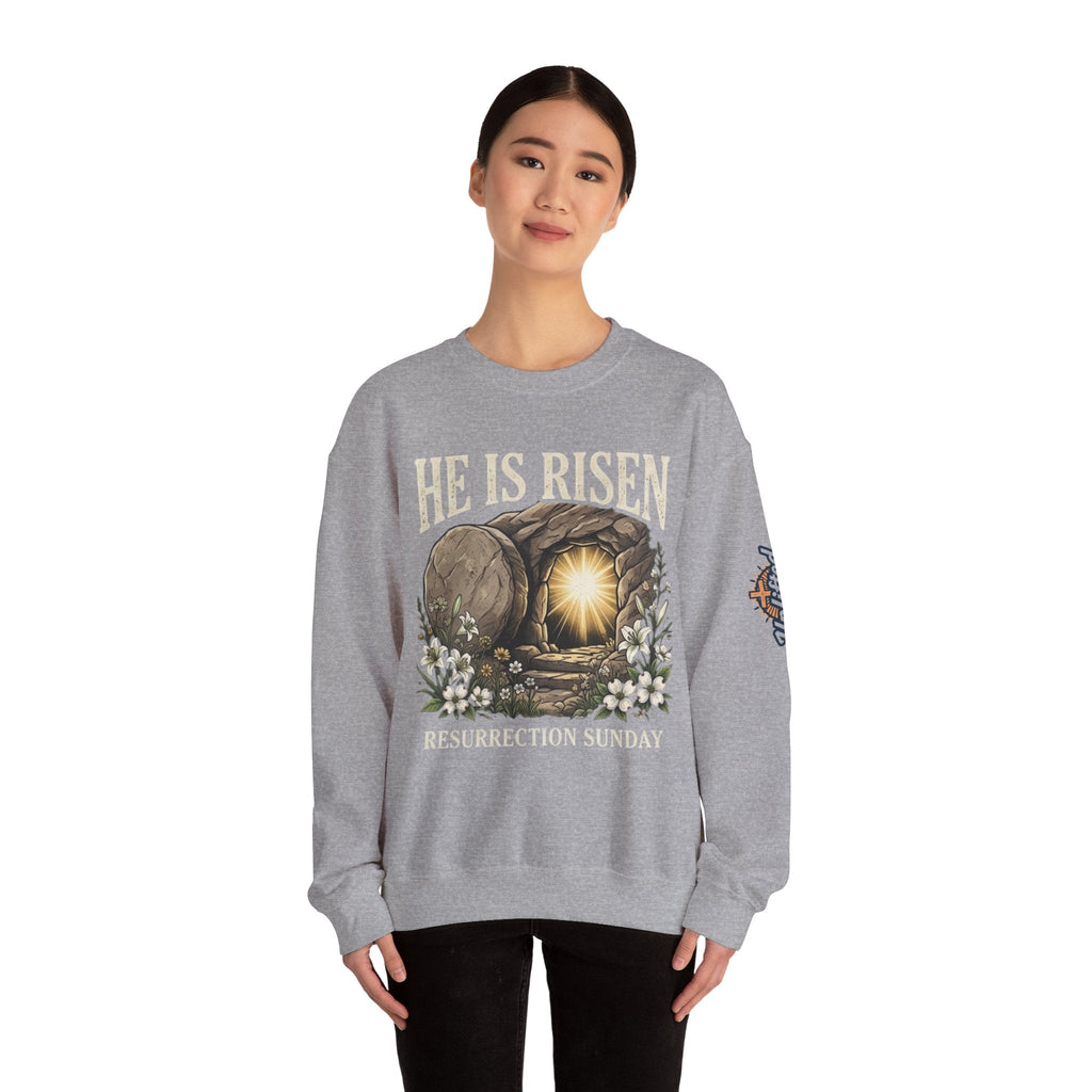 He Is Risen Sweatshirt — Jesus Christ Resurrection Easter Sweatshirt Printify