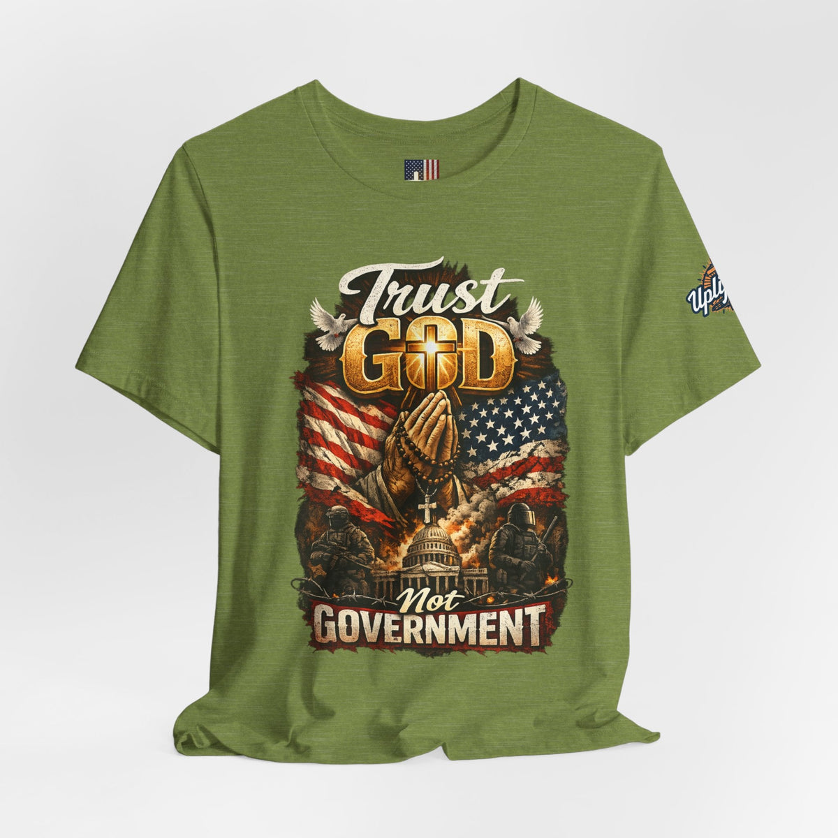 Trust God Not Government T-Shirt — Vintage Patriotic Christian Tee Printify