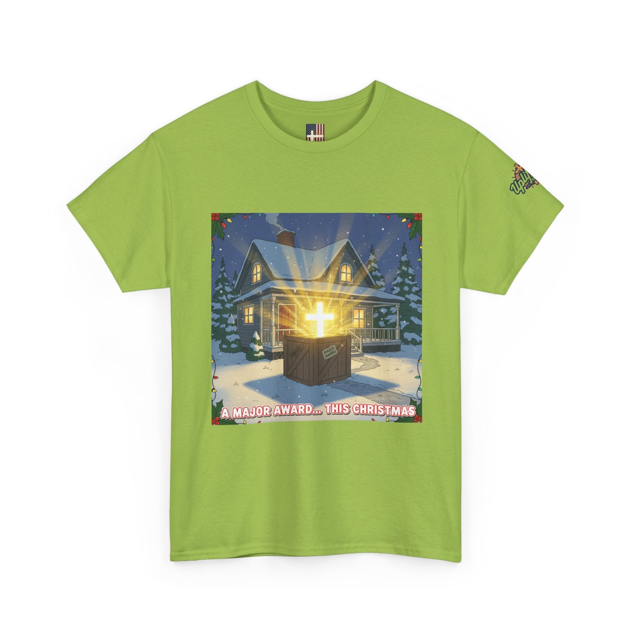 A Major Award This Christmas T-shirt – Fragile Leg Lamp Parody Cross Unboxing Christian T-shirt for Hilarious Faith & Holiday Glow Printify