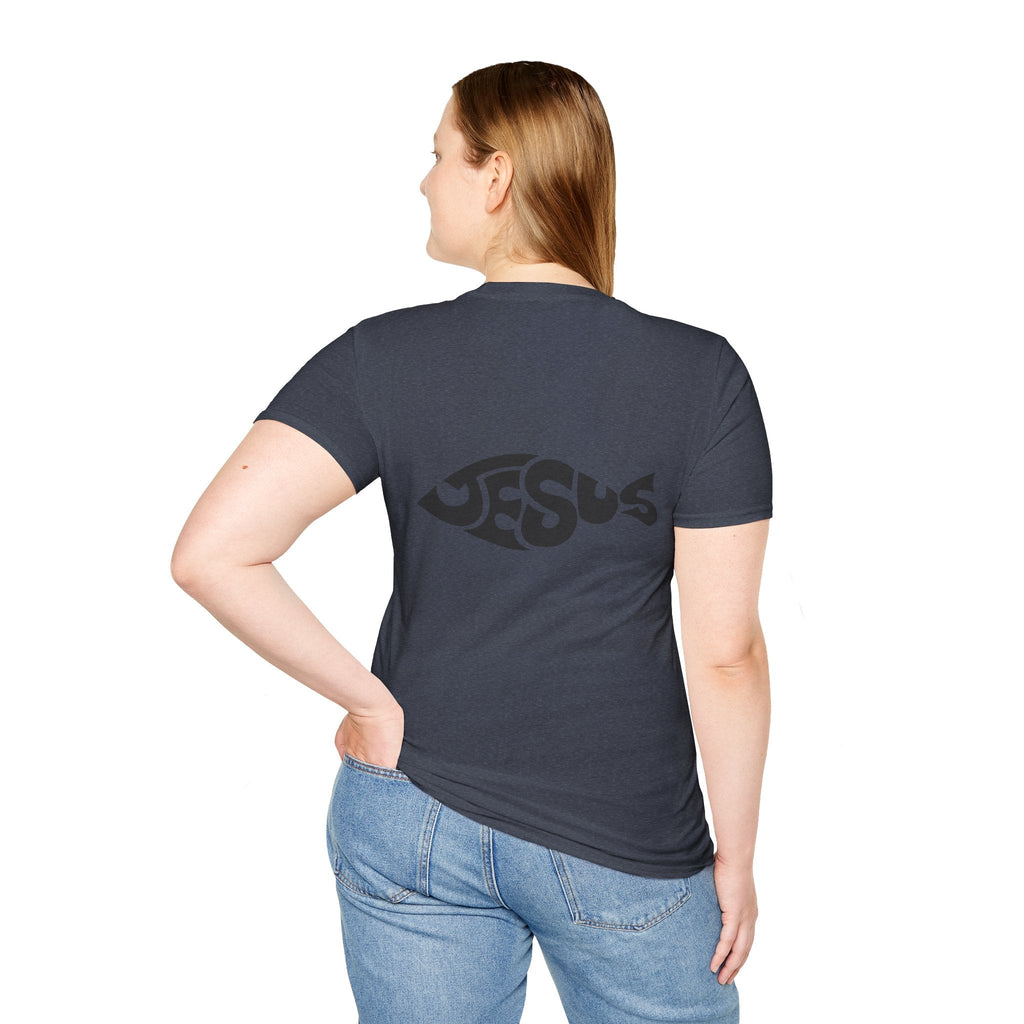 Ichthus Jesus Fish T-shirt - Jesus Word Art - Christian Faith Symbol T-shirt Printify