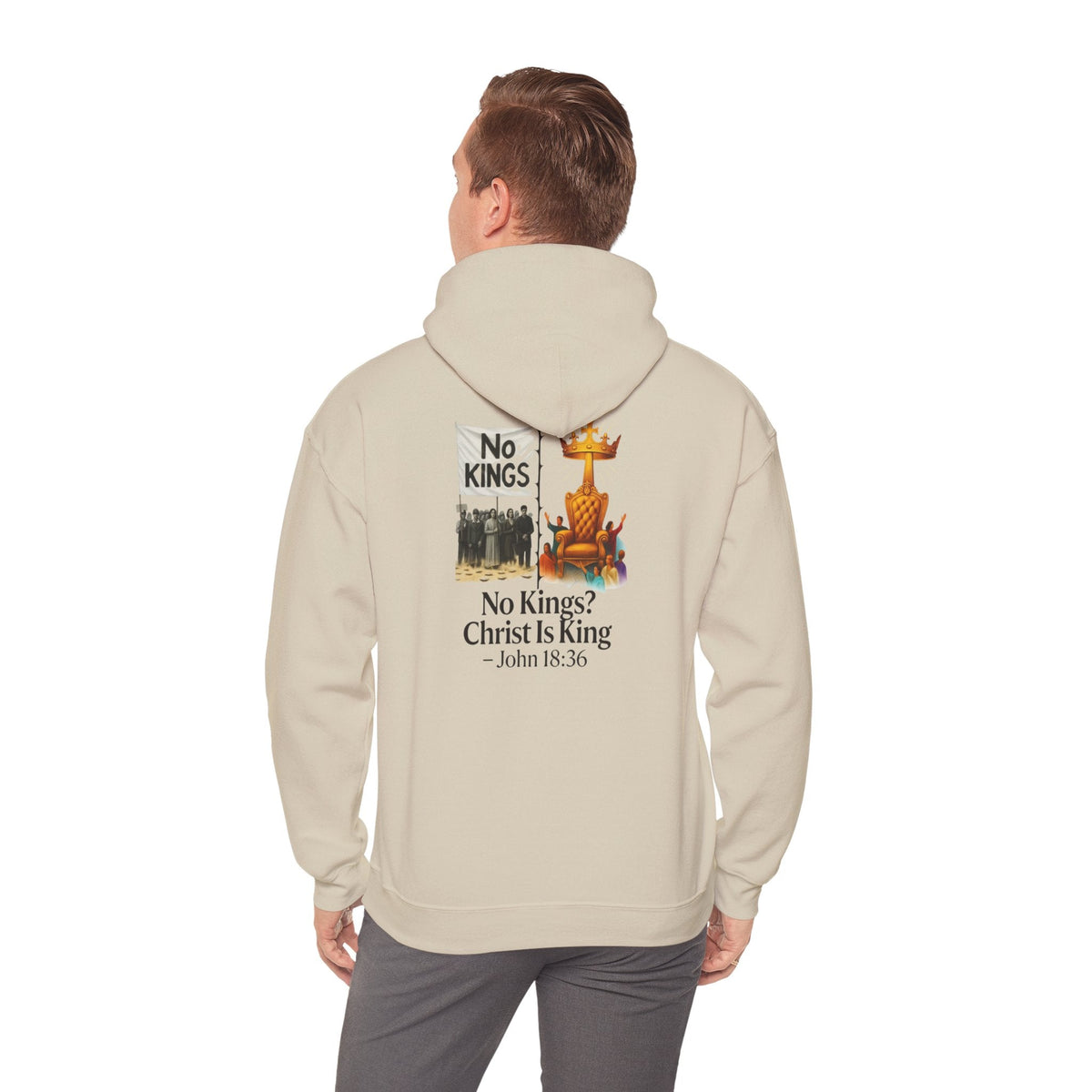 No Kings? Christ is King Hoodie – Bold Christian Hoodie for Sovereign Faith Printify