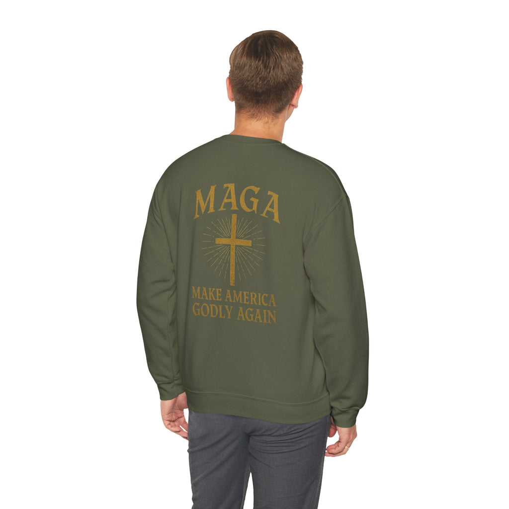 Make America Godly Again Sweatshirt – MAGA Christian Patriotic Hoodie for Faith & Freedom Printify