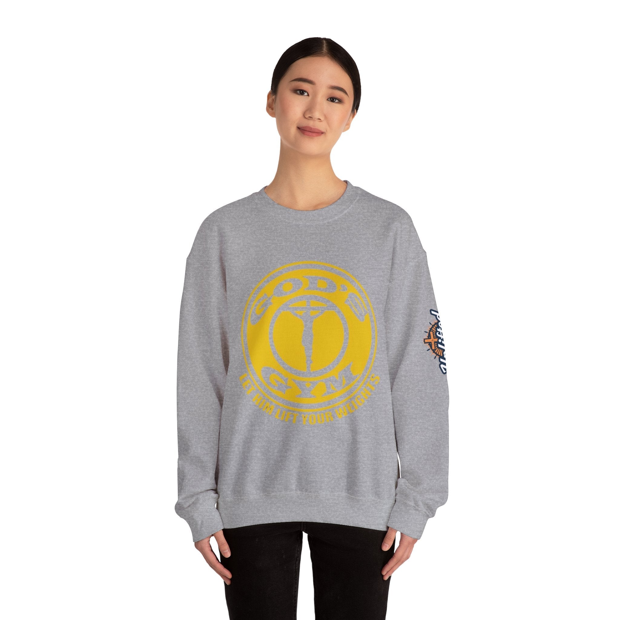 God's Gym Sweatshirt — "Let Him Lift Your Weights" Christian Fitness Sweatshirt Printify