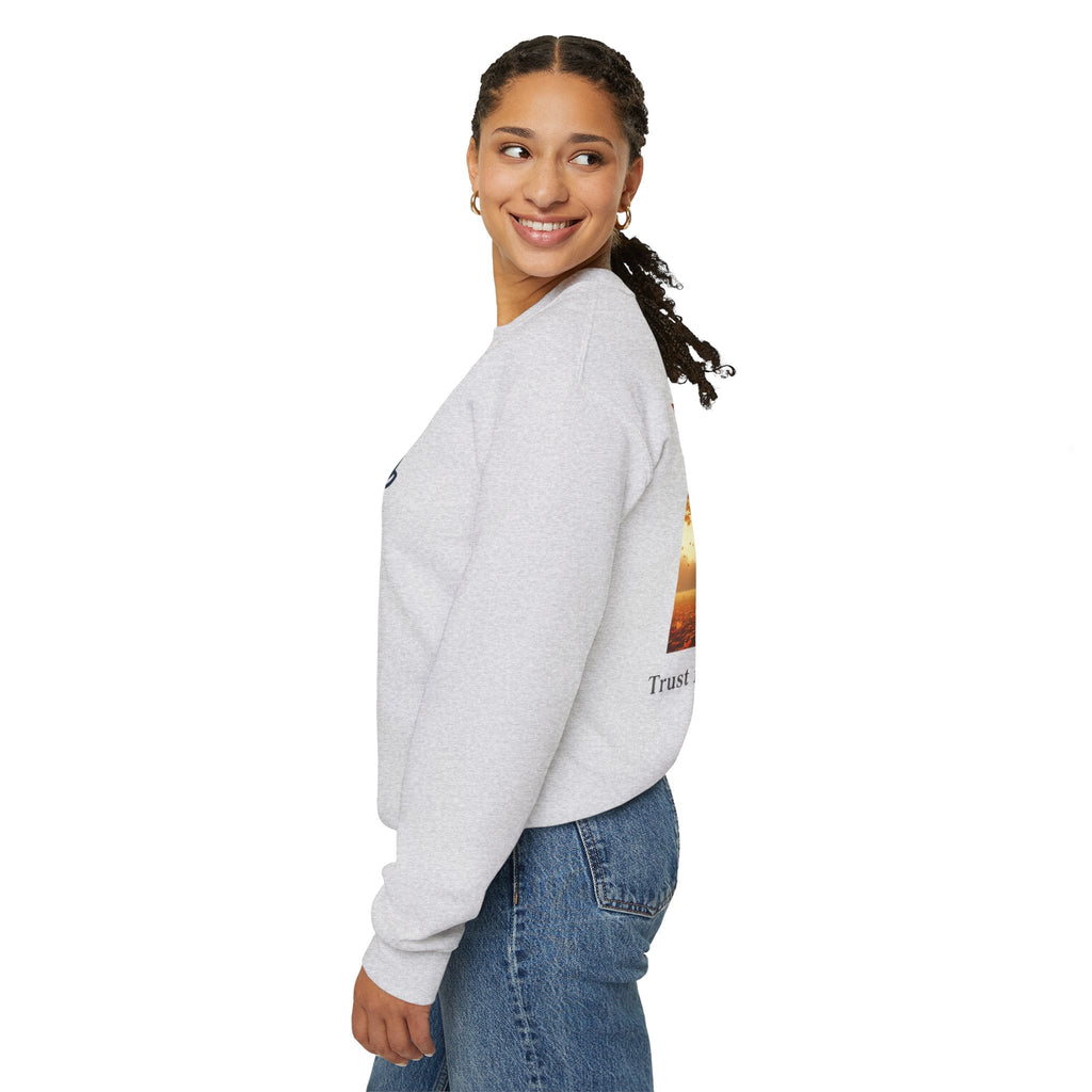 Trust in the Lord Sweatshirt – Autumn Tree Proverbs 3:5 Christian Sweatshirt for Cozy Faith Printify