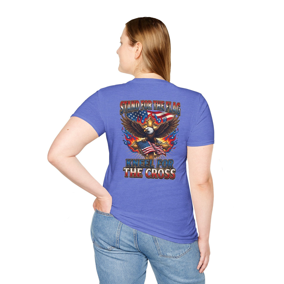 Stand for the Flag Kneel for the Cross T-shirt | Patriotic Eagle T-shirt Printify