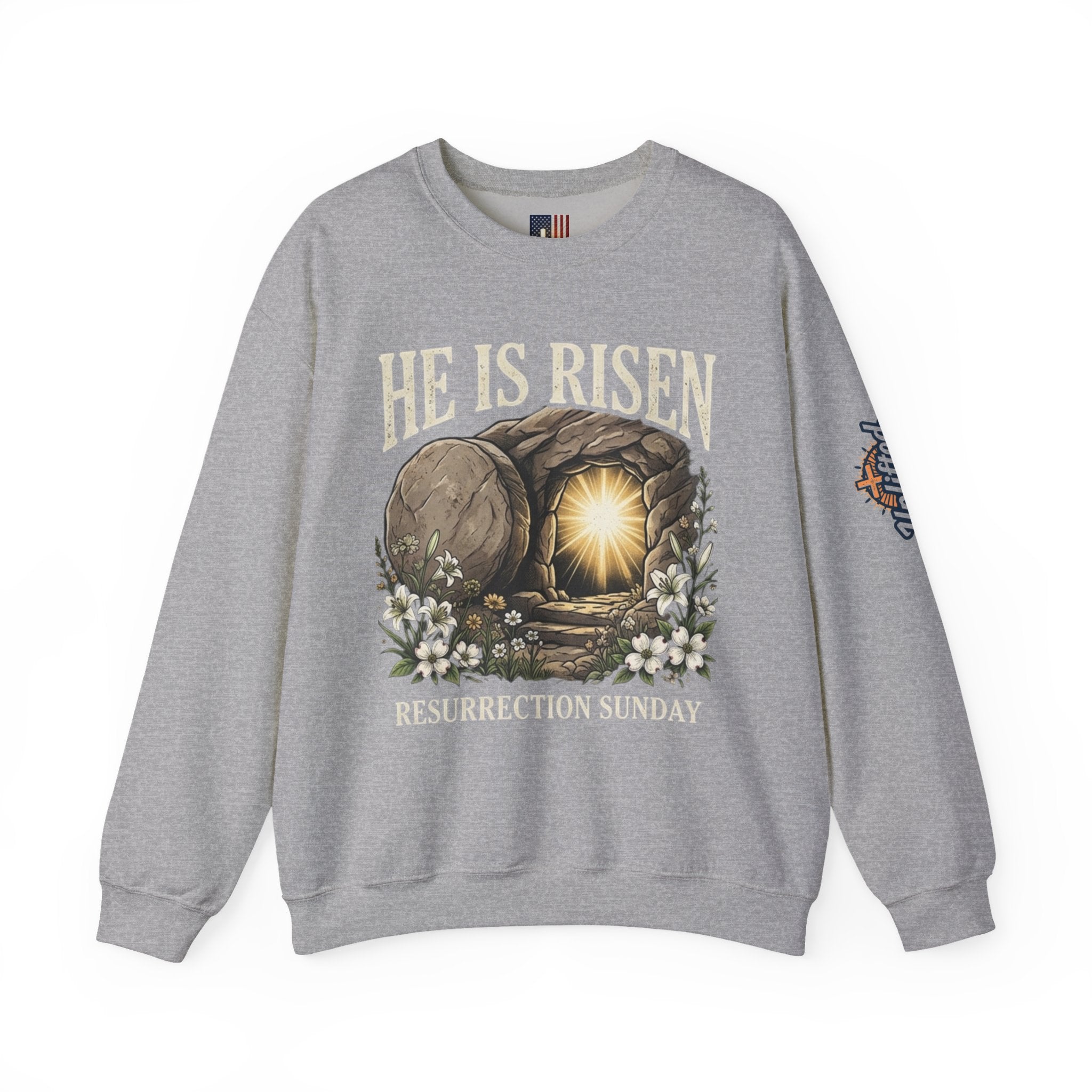 He Is Risen Sweatshirt — Jesus Christ Resurrection Easter Sweatshirt Printify