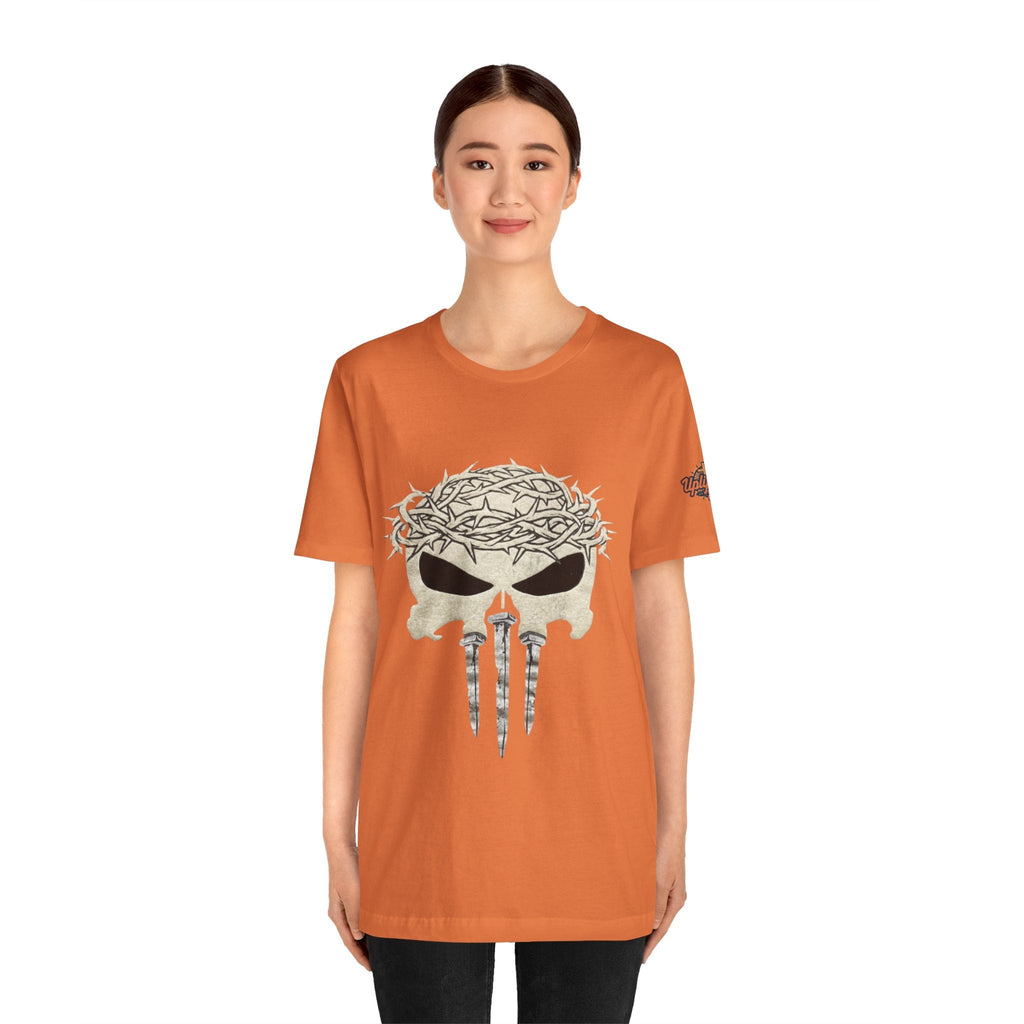 Christian Skull T-shirt - Crown of Thorns & Nails - Warrior Faith T-shirt Printify