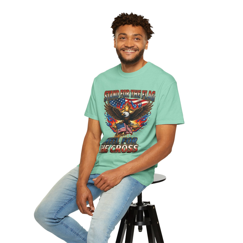 Stand for the Flag Kneel for the Cross T-shirt | Patriotic Eagle T-shirt Printify