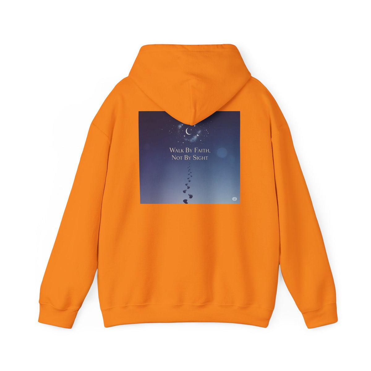 Walk by Faith, Not by Sight Hoodie – Moonlit Footprints Christian Hoodie for Cozy Nights Printify
