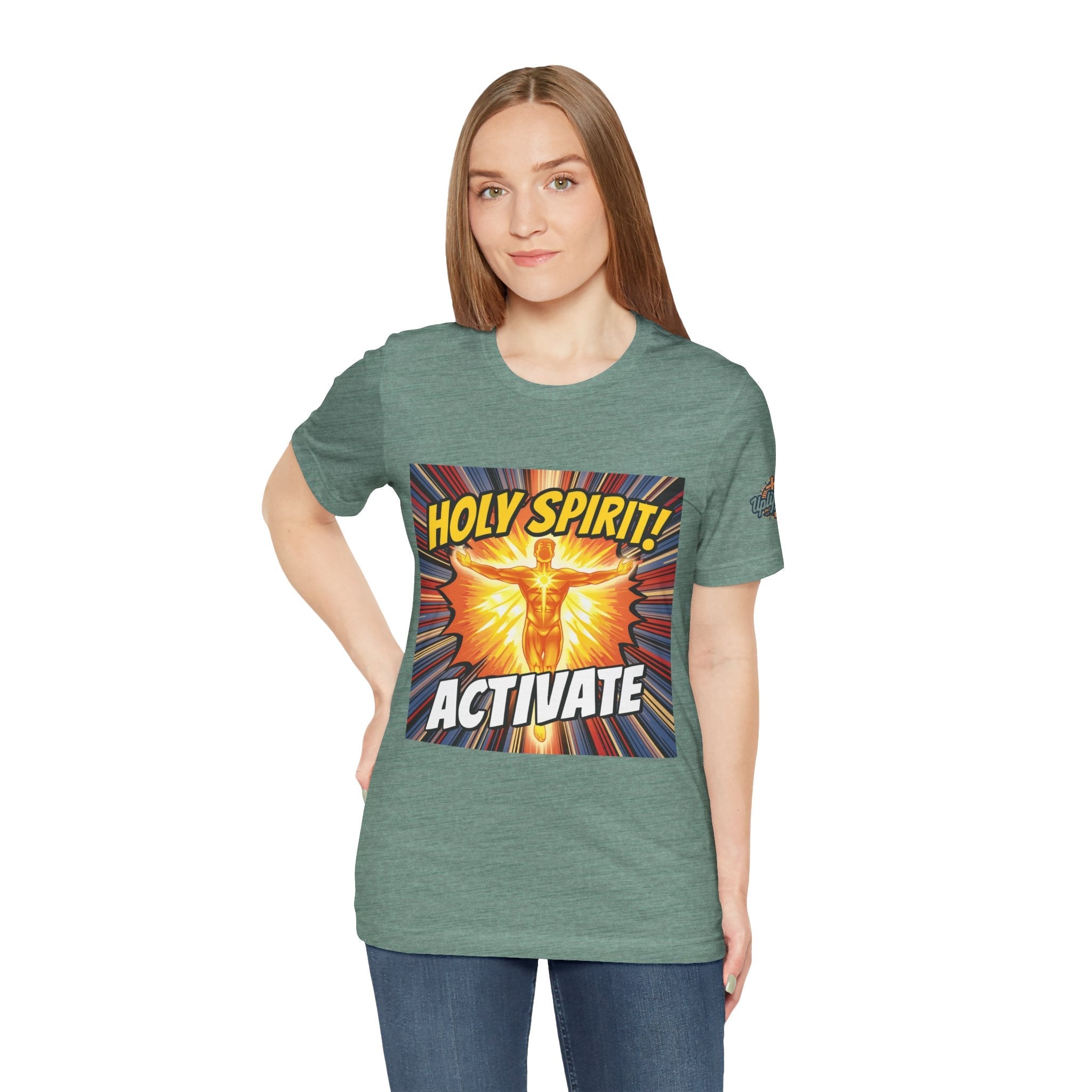 Holy Spirit Activate T-shirt – Superhero Christian T-shirt with Vibrant Power-Up Design for Faith-Fueled Boldness Printify