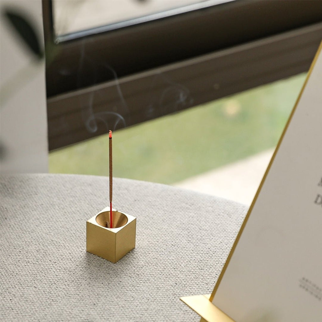 Brass Cube Incense Holder - Minimalist & Stylish Design Tilley + Me