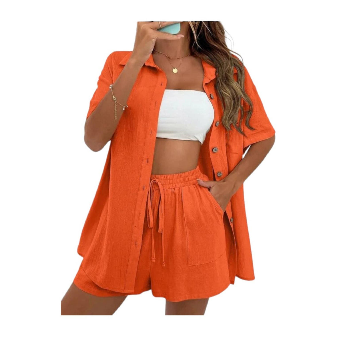 Tangerine Short Set -clearance Pretty Little Patriot