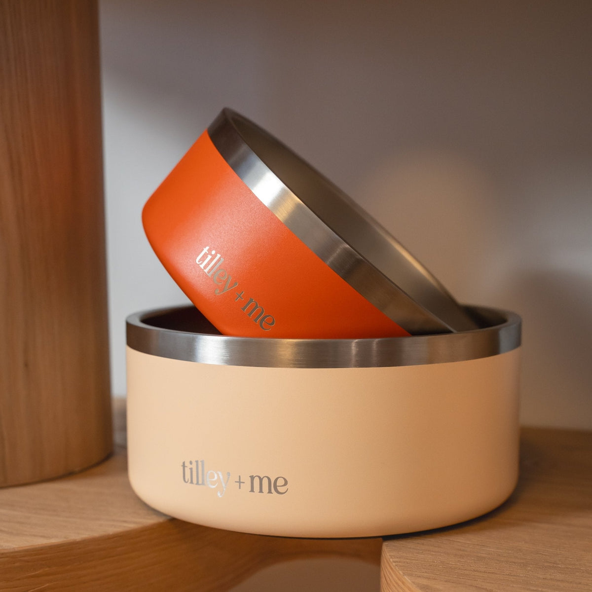 Stainless Steel Pet Bowl – Non-Slip, Durable & Dishwasher Safe | 32oz and 64oz Tilley + Me