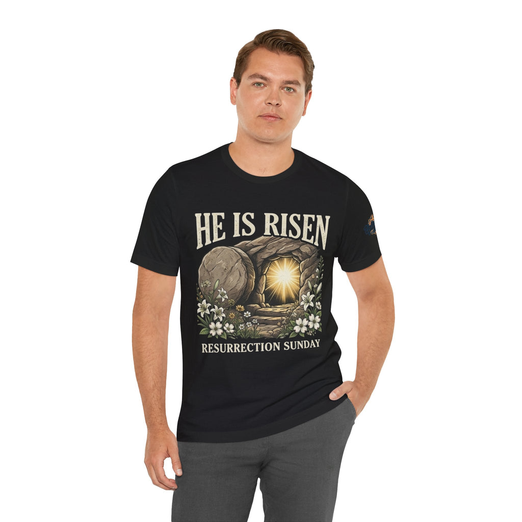 He Is Risen T-Shirt — Jesus Christ Resurrection Easter Tee Printify