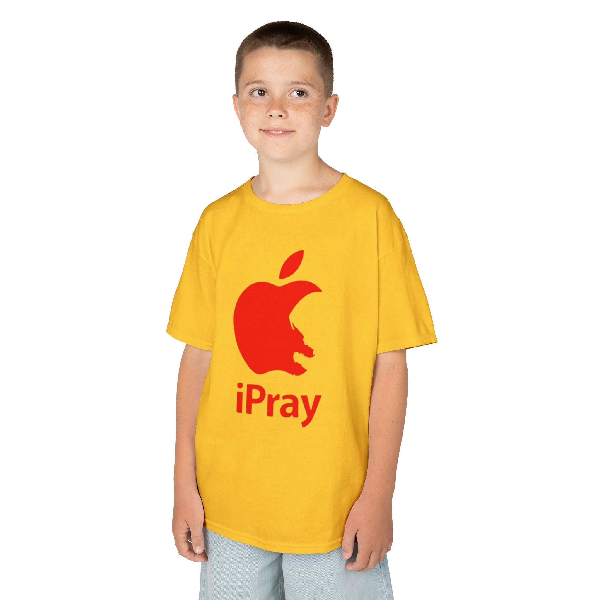 Kids Graphic Tee — Red iPray Logo Prayer Shirt for Children Printify