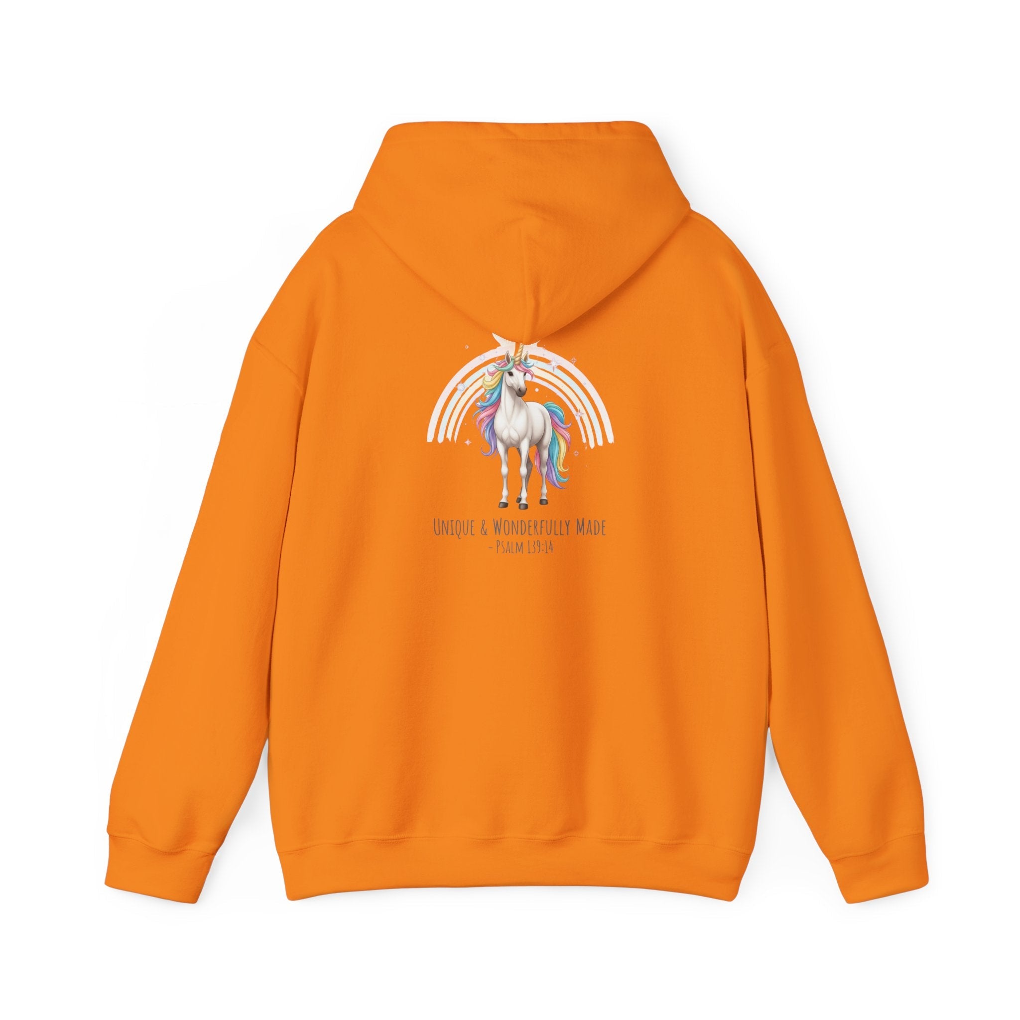 Unique Unicorn Hoodie – Rainbow Cross Psalm 139:14 Christian Hoodie for Wonderfully Made Printify