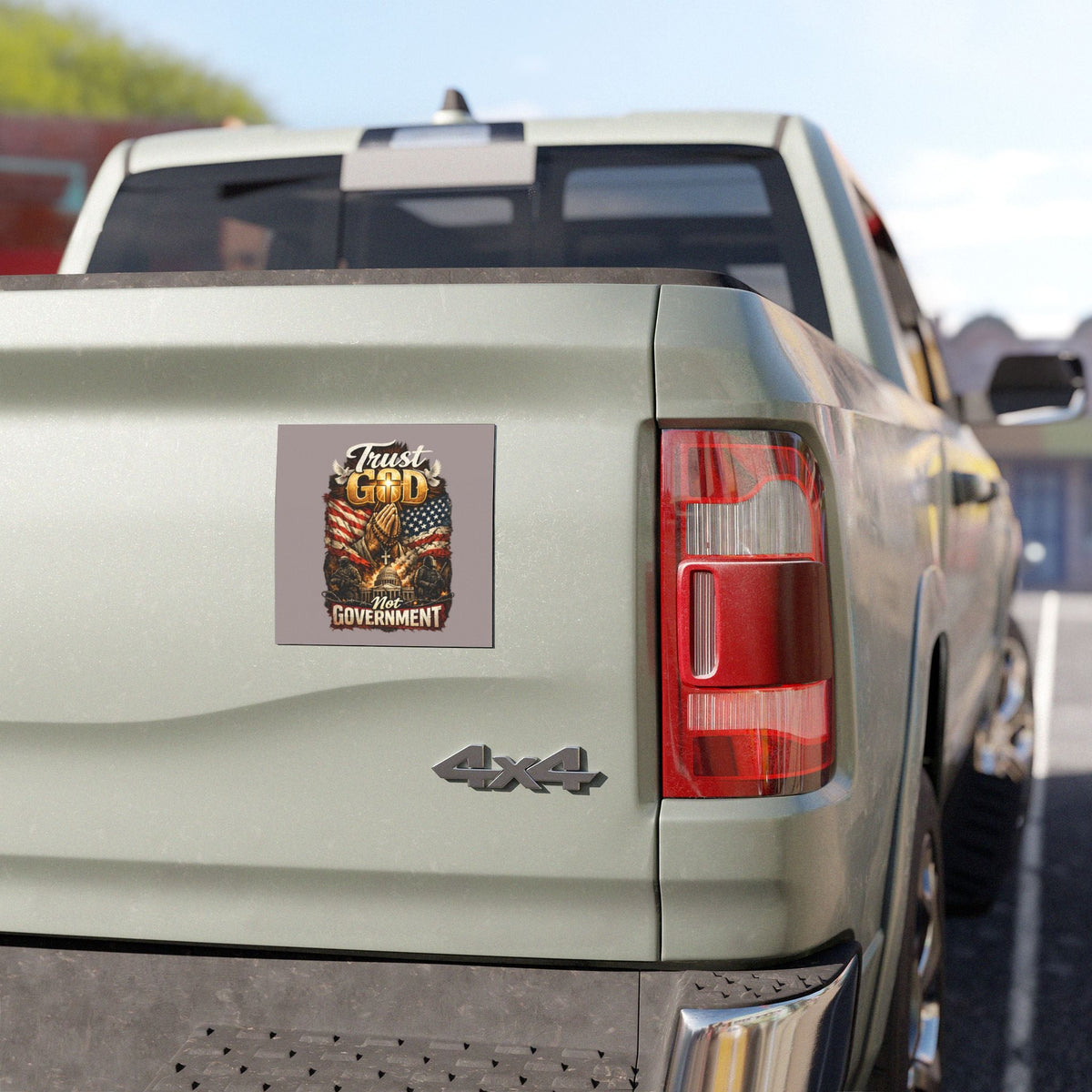 Car Magnet - "Trust God Not Government" American Flag Prayer Design Printify