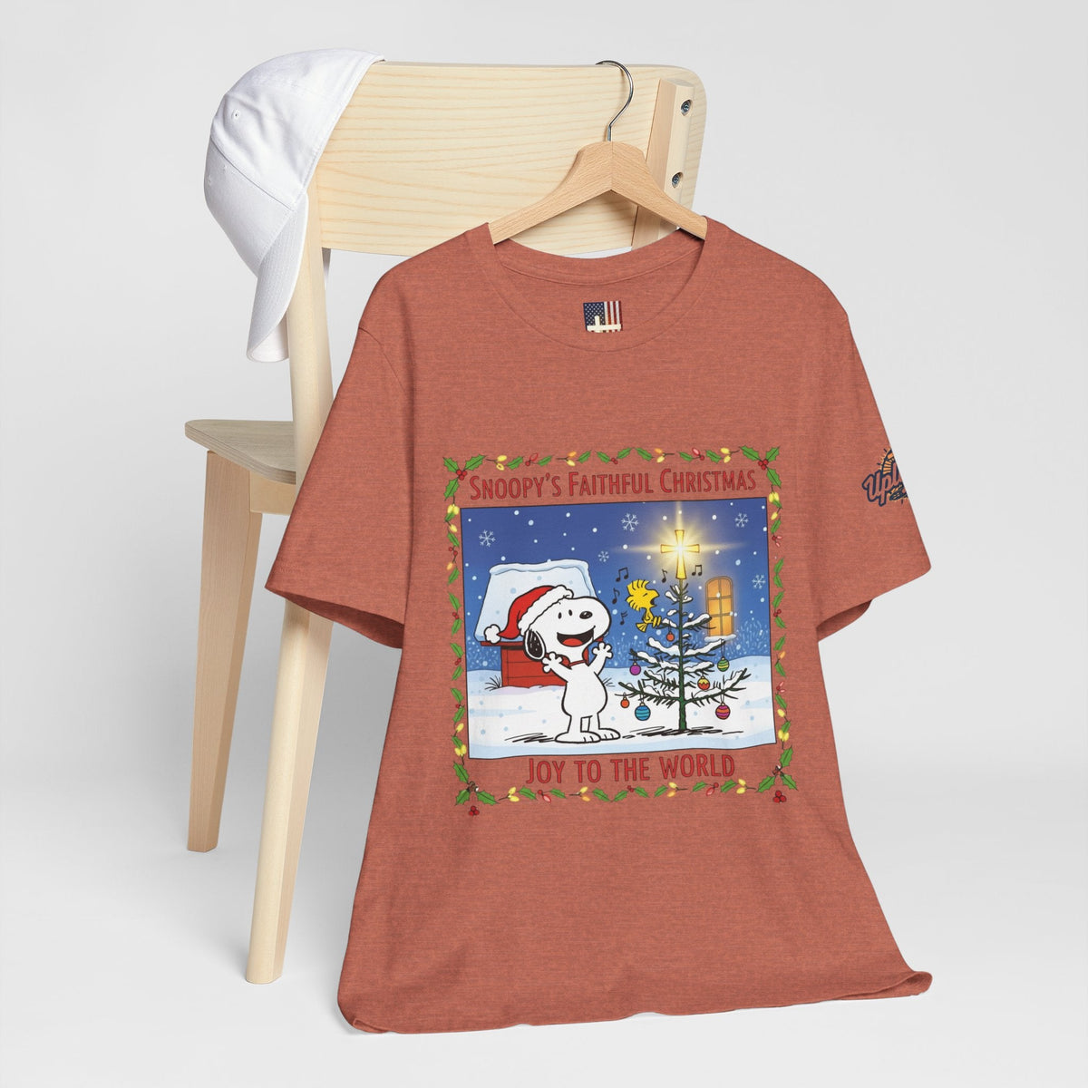 🎄 Faithful Christmas Friends – Christian Holiday T-Shirt | Festive Tree & Cartoon Duo | Heartwarming Christmas Tee by Uplifted Gear Printify