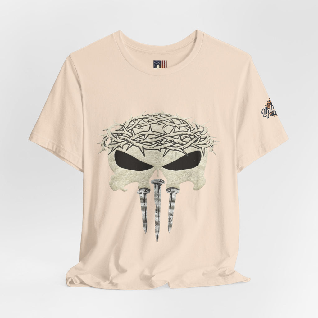 Christian Skull T-shirt - Crown of Thorns & Nails - Warrior Faith T-shirt Printify