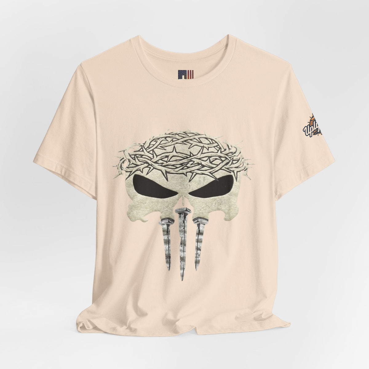 Christian Skull T-shirt - Crown of Thorns & Nails - Warrior Faith T-shirt Printify