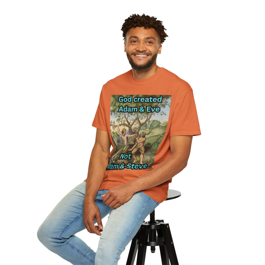 God Created Adam and Eve T-Shirt – Biblical Truth Christian Tee for Bold Faith Printify