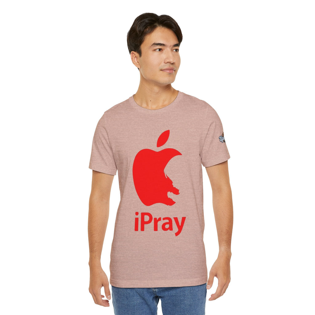 iPray Red Apple Christian T-Shirt — Faith Graphic Tee Printify