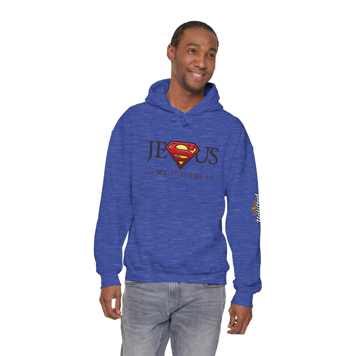 Jesus Is My Superhero Hoodie — Christian Faith Graphic Pullover Printify
