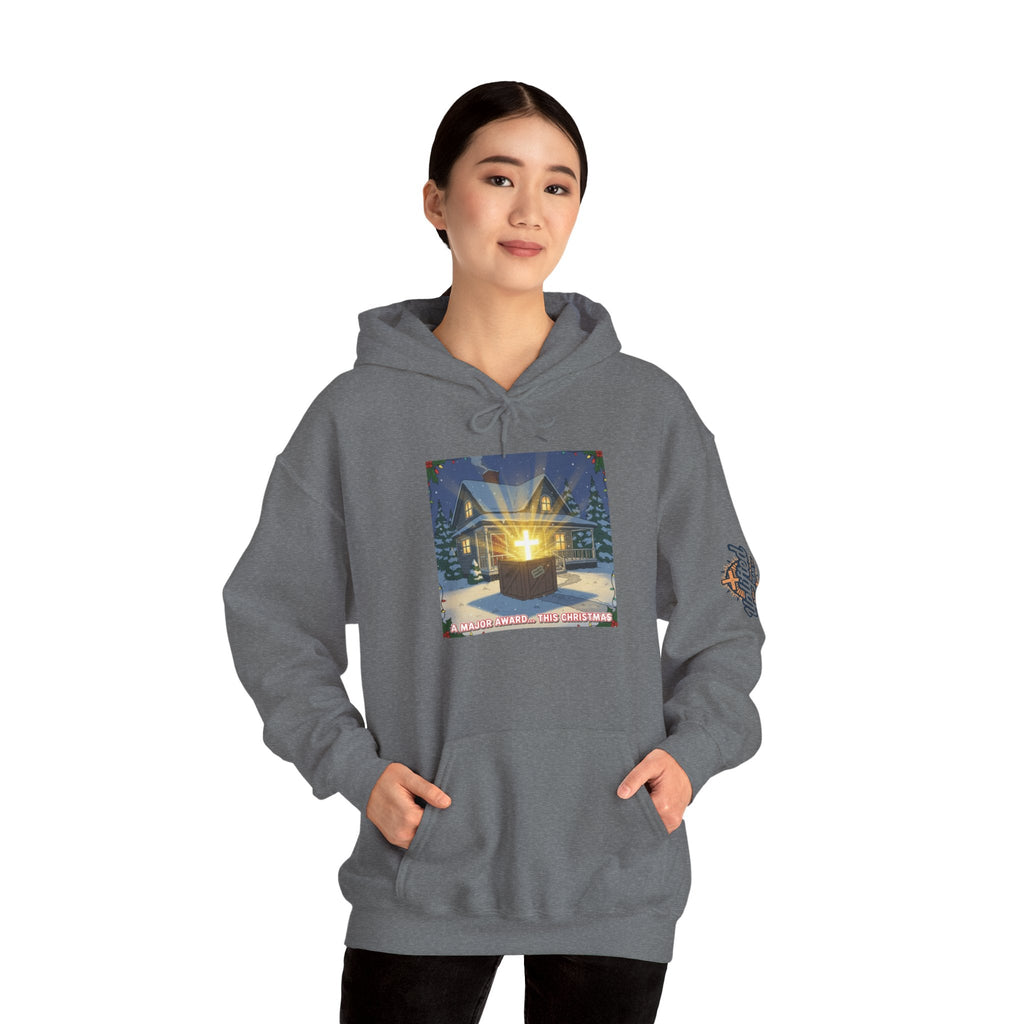A Major Award This Christmas Hoodie – Fragile Leg Lamp Parody Cross Unboxing Christian Sweatshirt for Hilarious Faith & Holiday Glow Printify